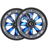 Root Industries Turbine Stunt Scooter Rolle Schwartz - Blue Chrome-ScootWorld.de