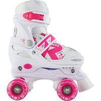 Roces Quaddy 2.0 Verstellbare Rollschuhe Kinder - Weiß/Rosa-ScootWorld.de