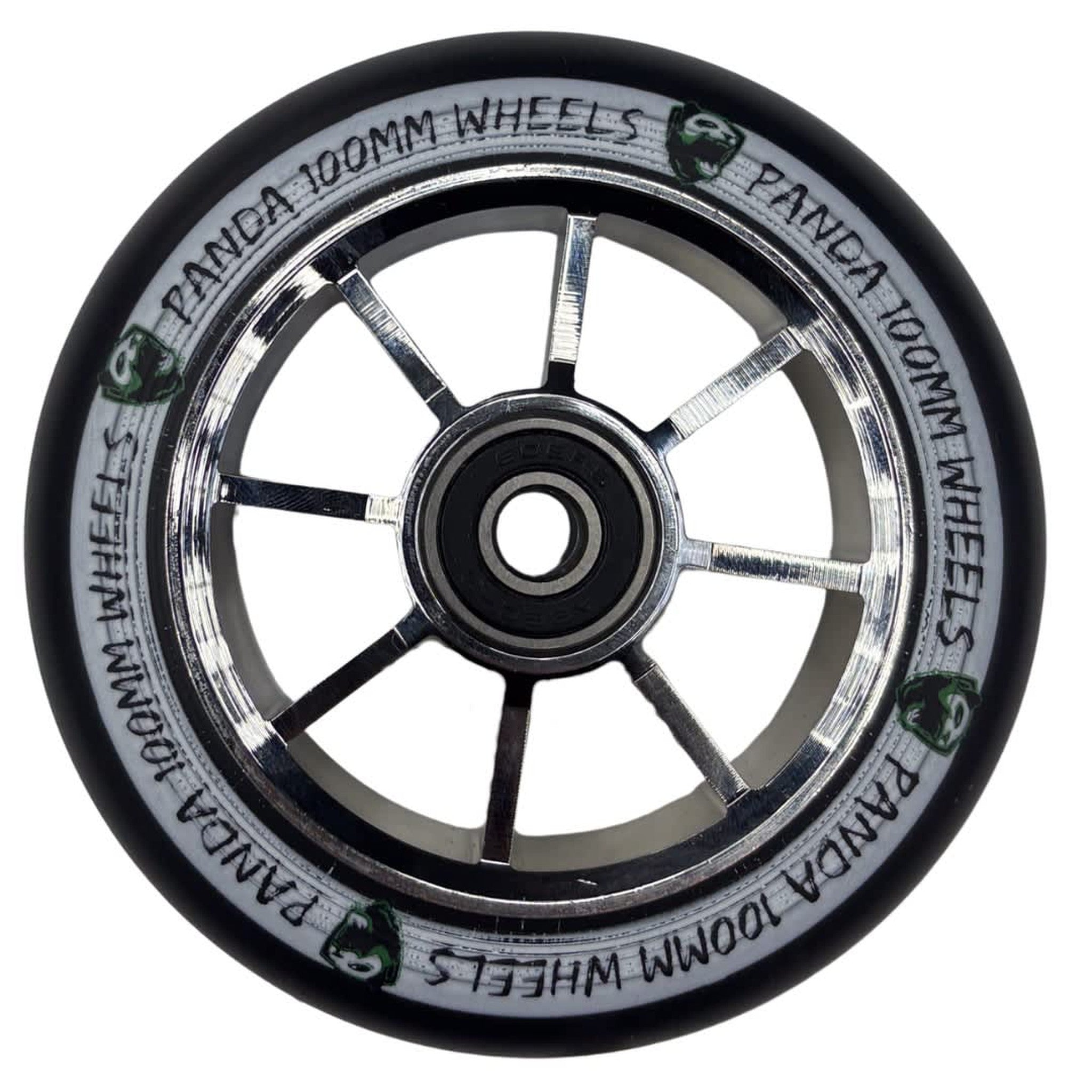 Panda Spoked V2 100mm Stunt Scooter Rolle - Chrome-ScootWorld.de
