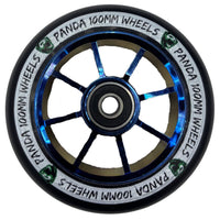 Panda Spoked V2 100mm Stunt Scooter Rolle - Blue Chrome-ScootWorld.de