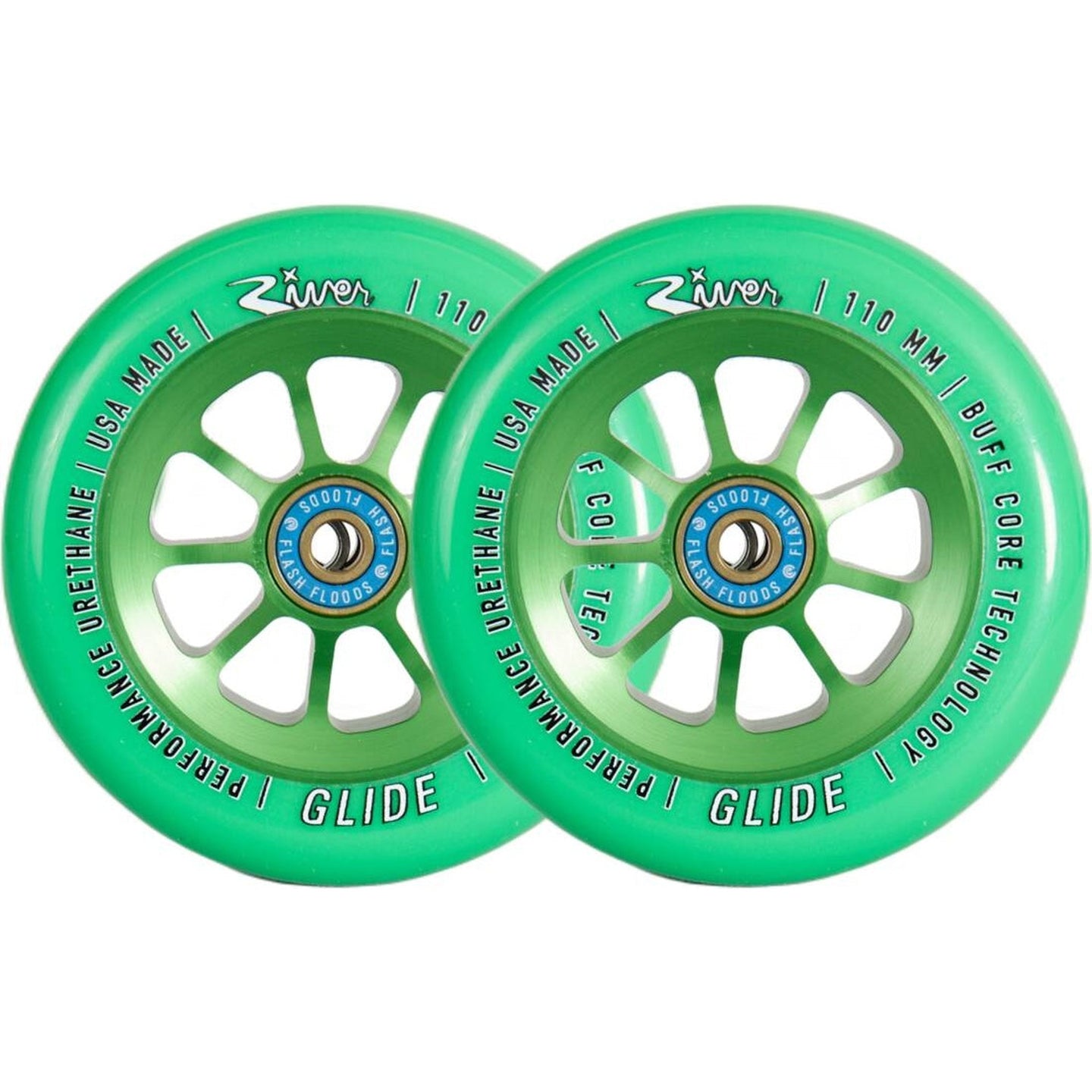 River Glide Emerald Stunt Scooter Rollen 2-pack - Green-ScootWorld.de