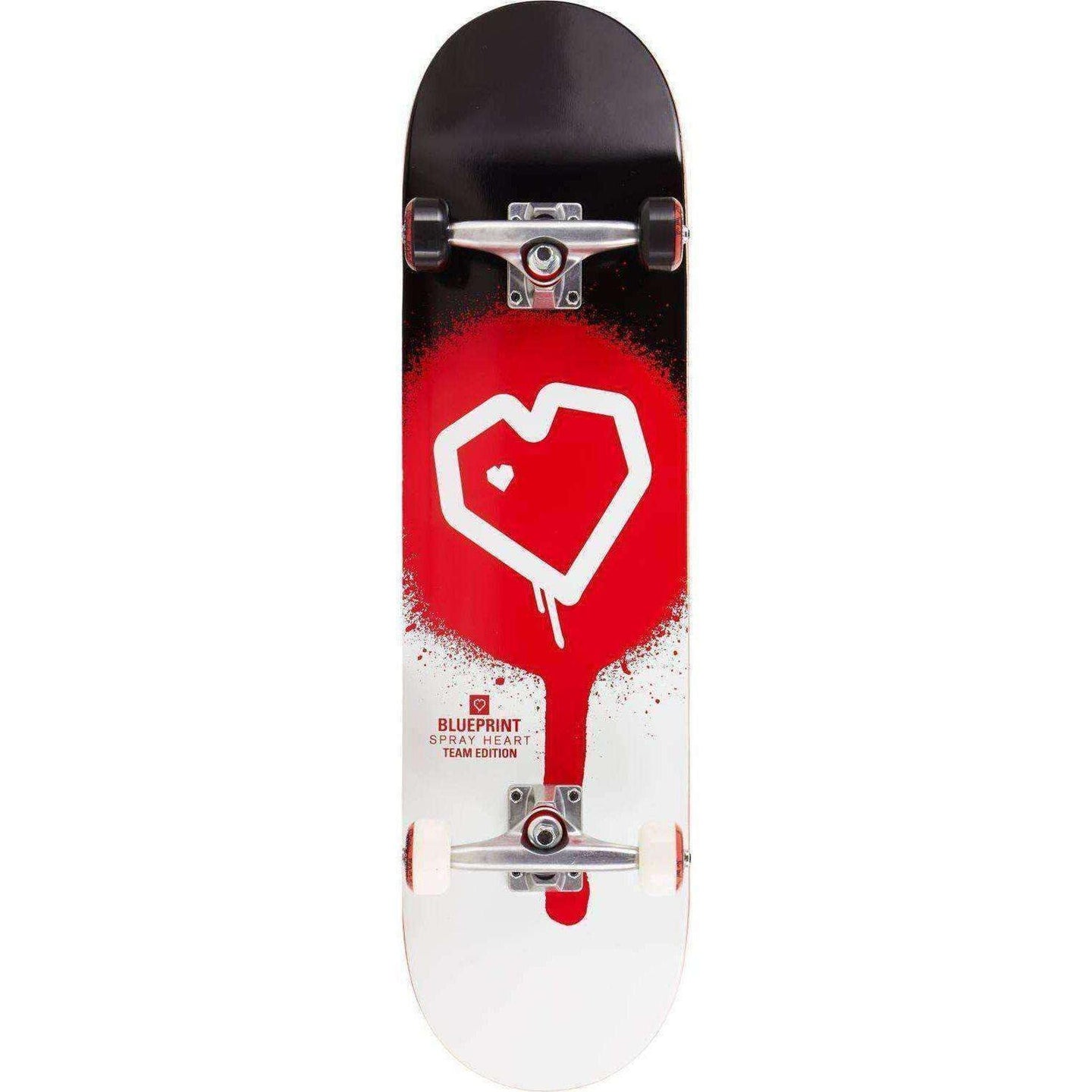 Blueprint Spray Heart Skateboard Komplettboard - Schwarz/Rot-ScootWorld.de