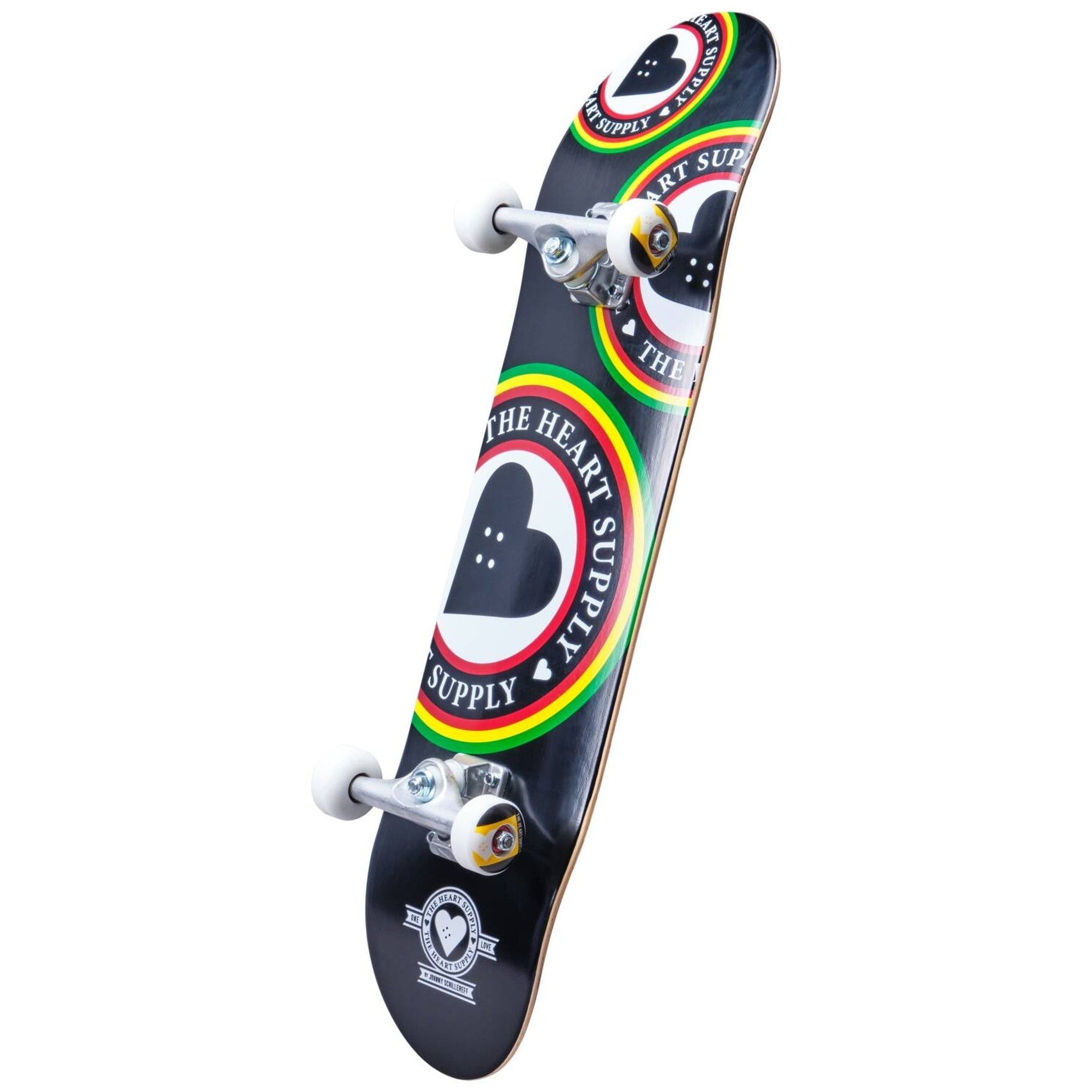 Herz Versorgung Orbit Logo komplette Skateboard - Black/White/Red-ScootWorld.de