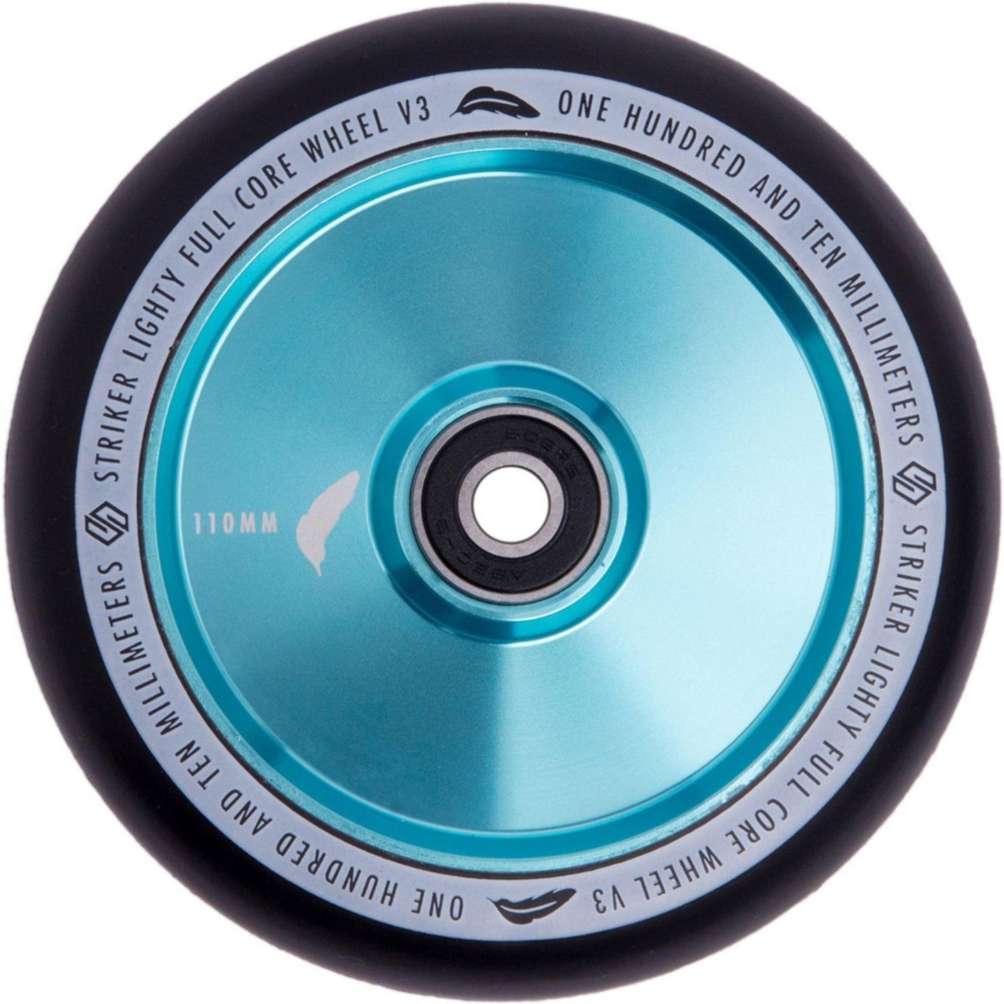 Striker Lighty Fullcore V3 Black PU 110mm Stunt Scooter Rolle - Teal-ScootWorld.de