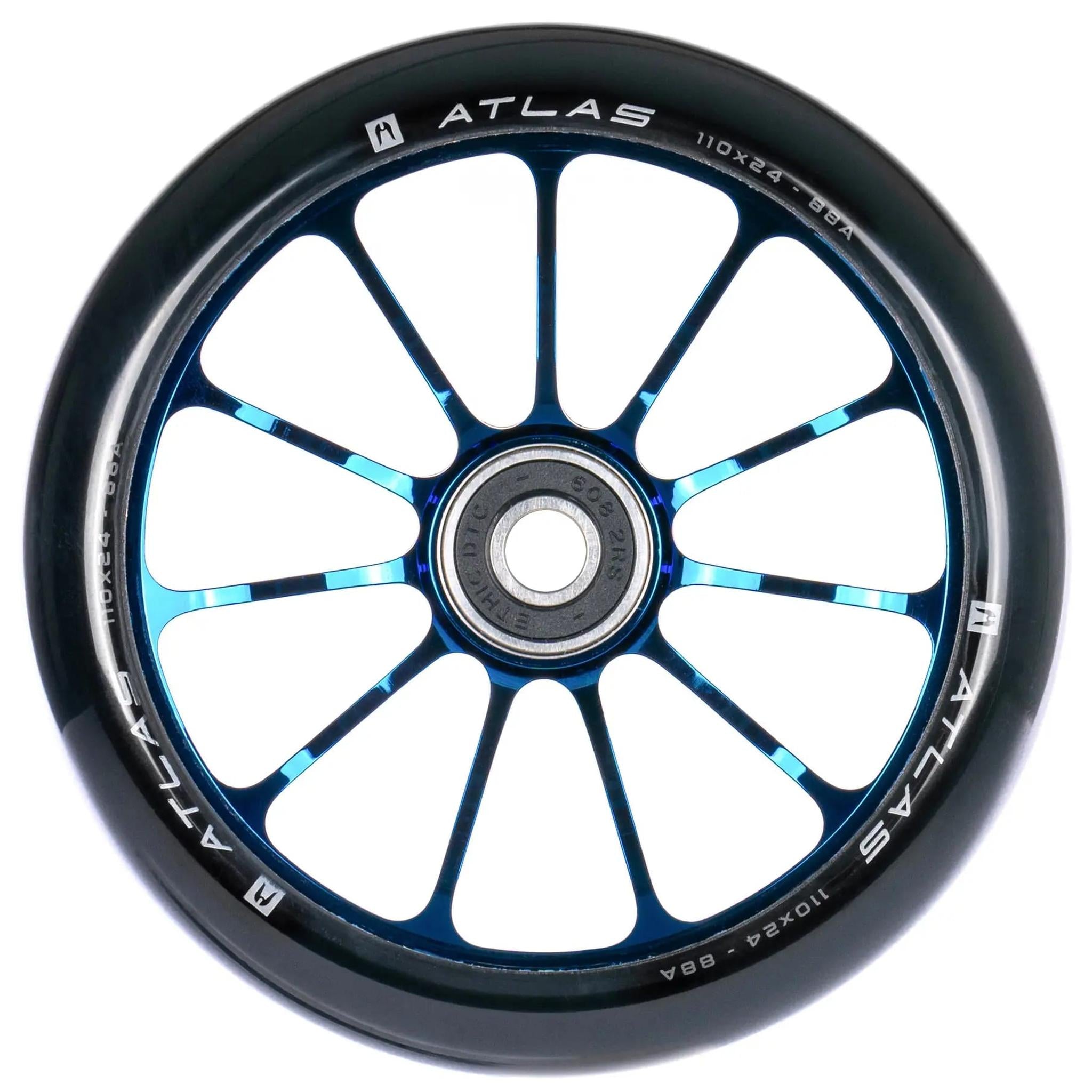 Ethic Atlas Stunt Scooter Rolle - Chrome Blue-ScootWorld.de