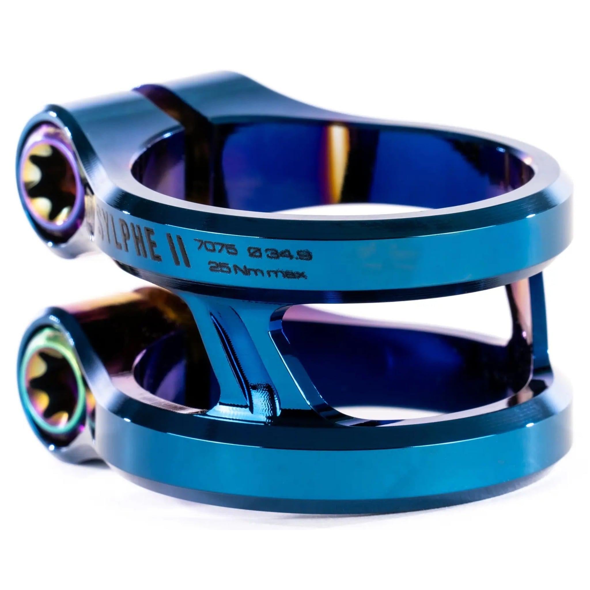 Ethic Sylphe V2 Stunt Scooter Clamp - Chrome Blue-ScootWorld.de