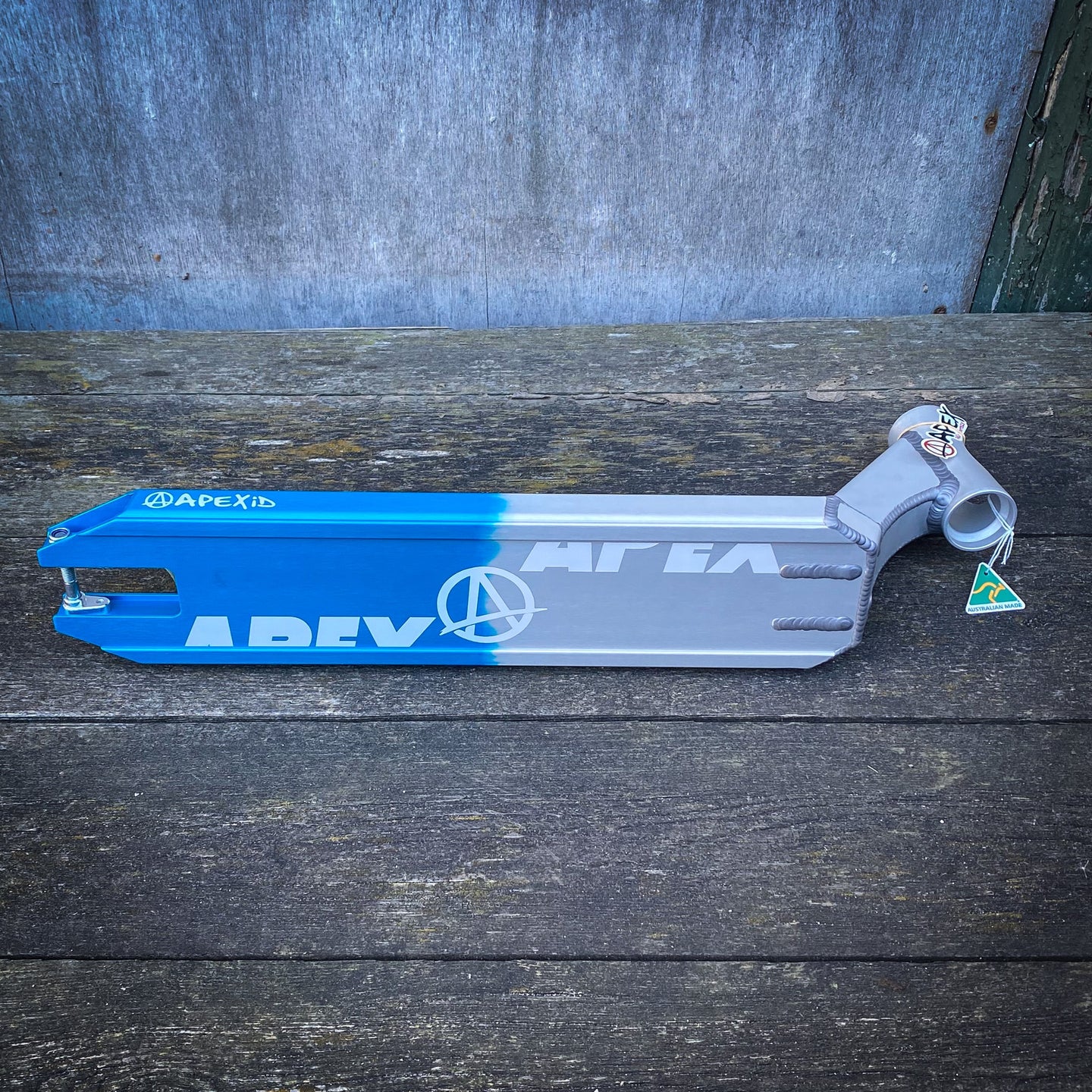 Apex ID Limited 4.5" Stunt Scooter Deck - Silver/Blue-ScootWorld.de