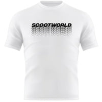 ScootWorld Repeat Logo Tshirt - White-ScootWorld.de