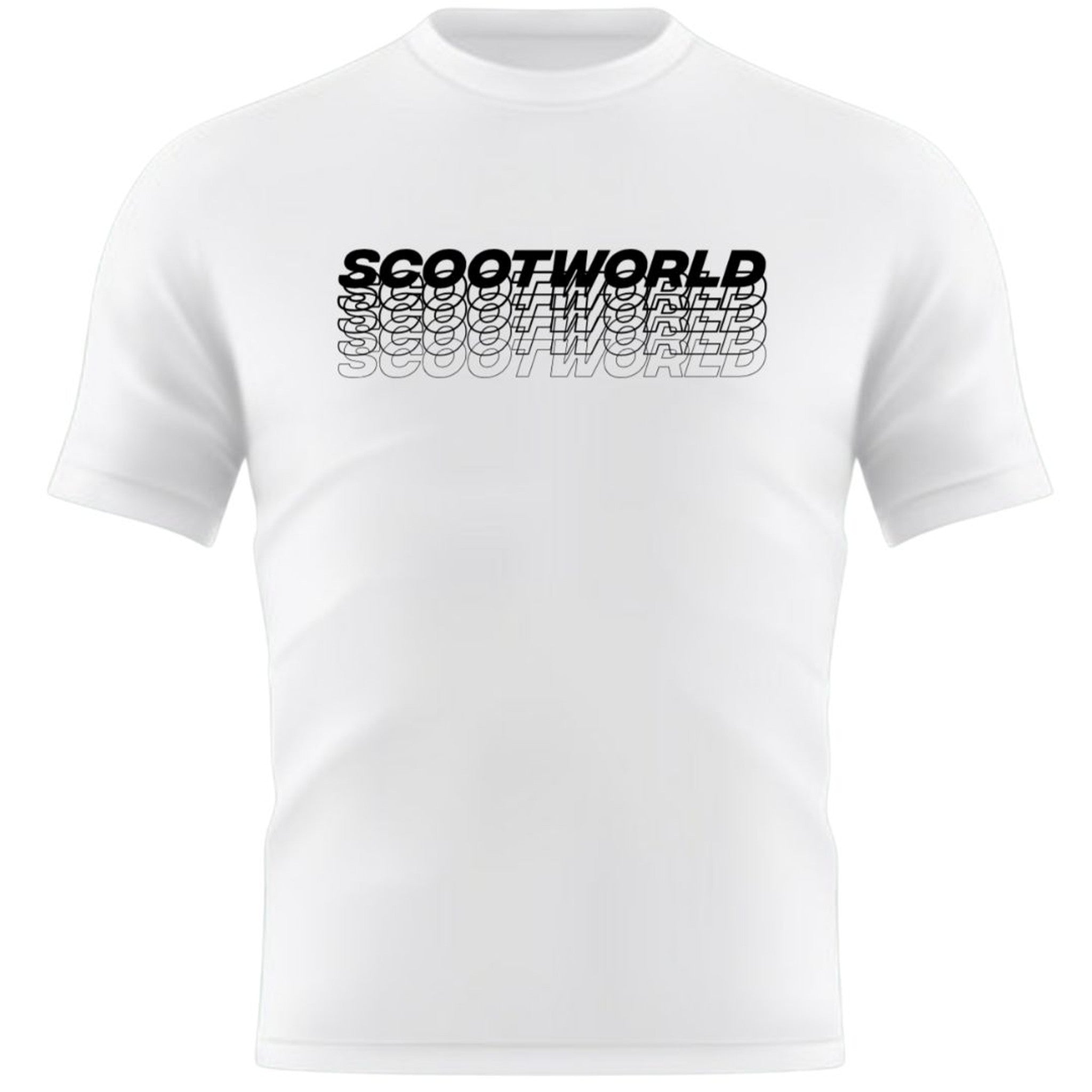 ScootWorld Repeat Logo Tshirt - White-ScootWorld.de