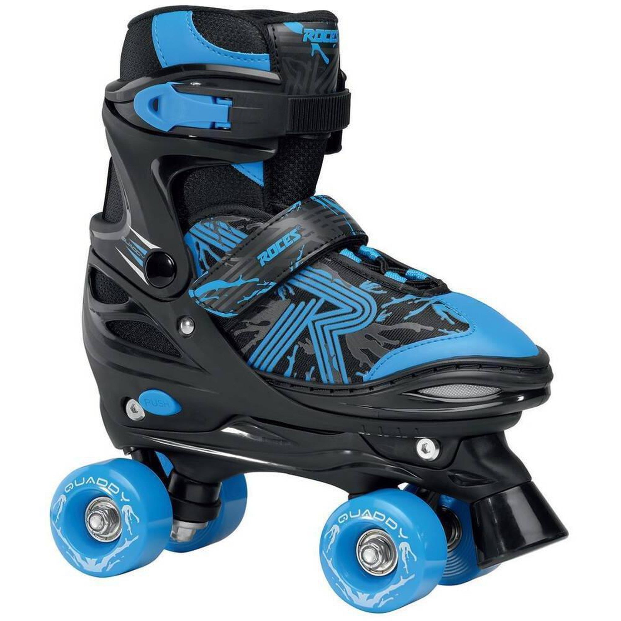 Roces Quaddy 3.0 Verstellbare Kinder Rollschuhe - Black/Astro Blue-ScootWorld.de