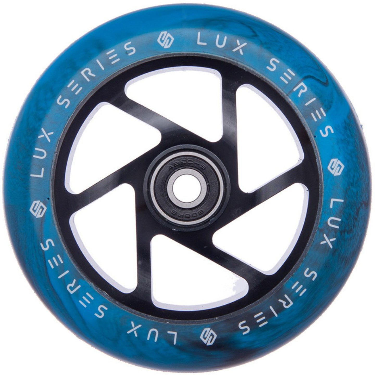 Striker Lux Spoked 110mm Stunt Scooter Rolle - Schwarz/Himmelblau-ScootWorld.de