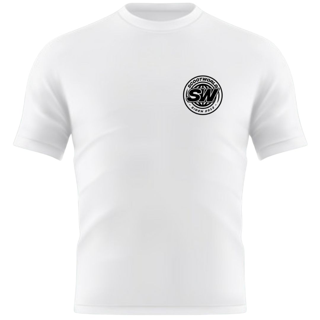 ScootWorld Small Chest Batch Logo Tshirt - White-ScootWorld.de