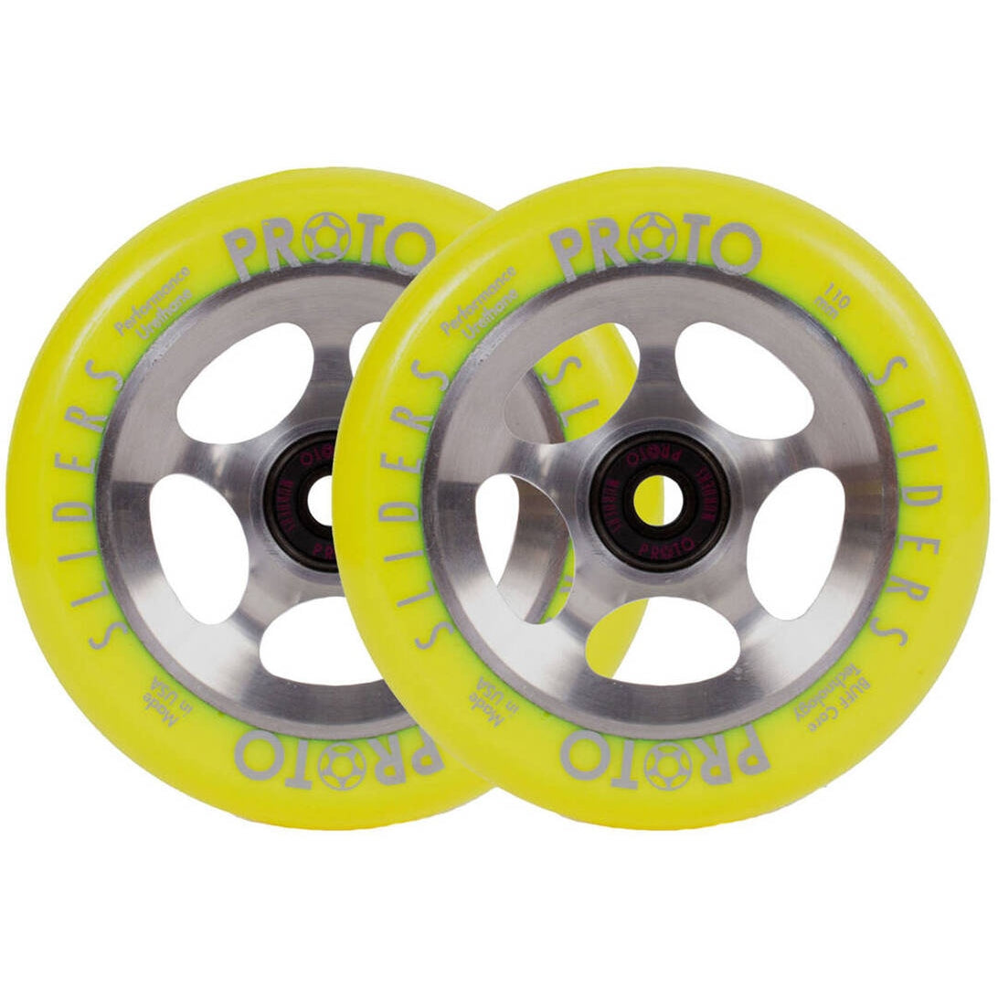 Proto Sliders Starbright Stunt Scooter Rolle 2-Pack - Yellow On Raw-ScootWorld.de