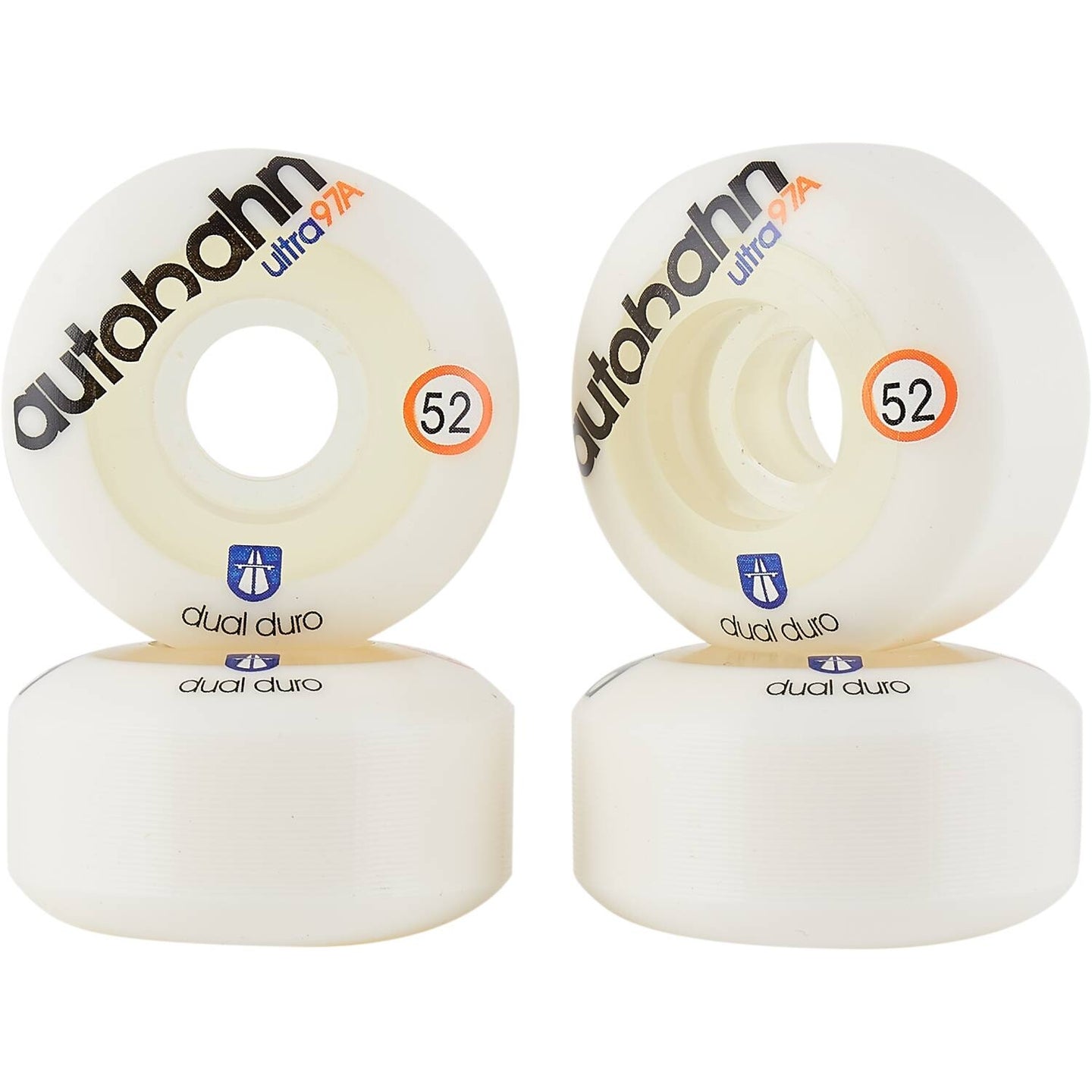 Autobahn Dual Duro Ultra Classic 97A Skateboard Rollen 4-Pack - White-ScootWorld.de