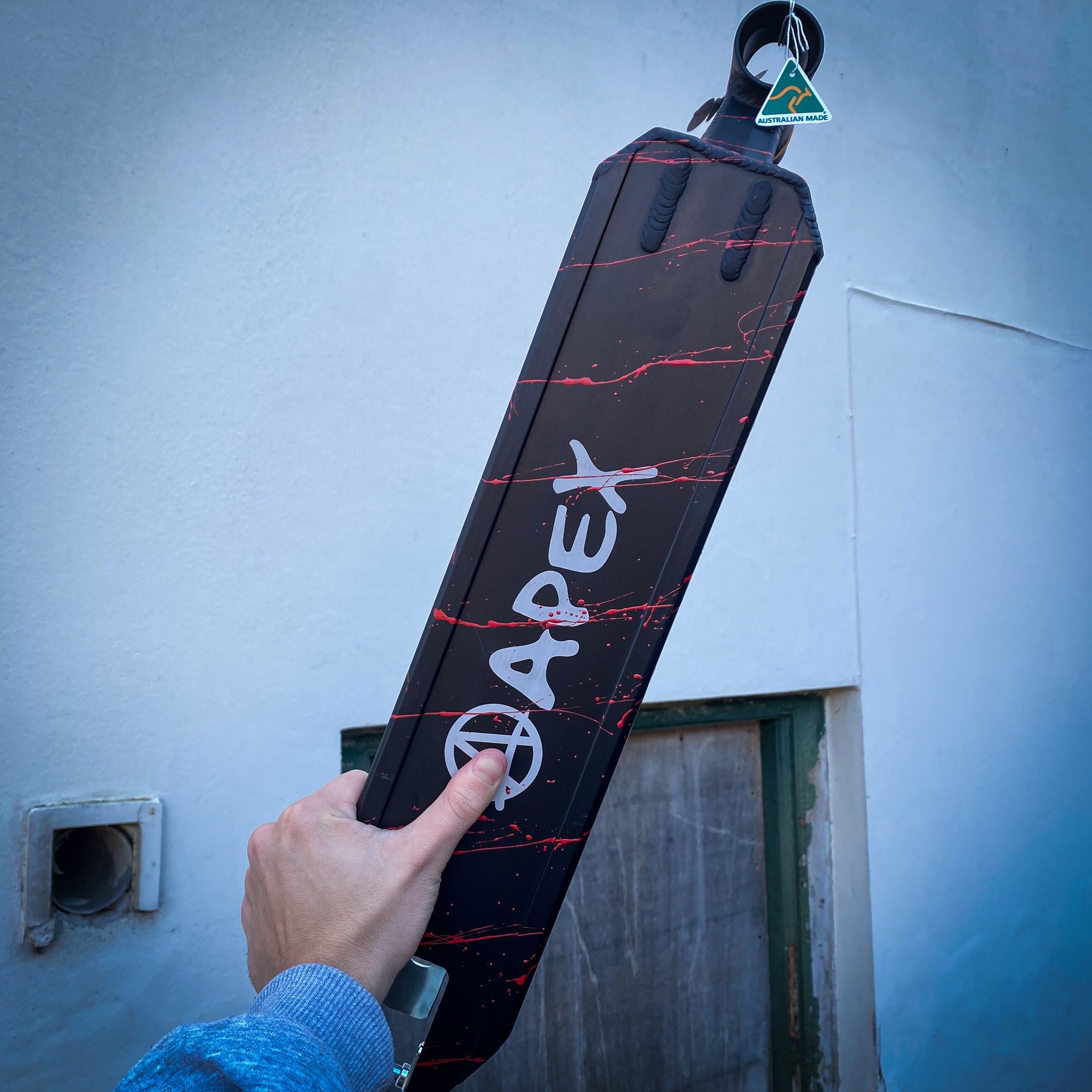 Apex ID Limited 4.5" Stunt Scooter Deck - Black/Red Splash-ScootWorld.de