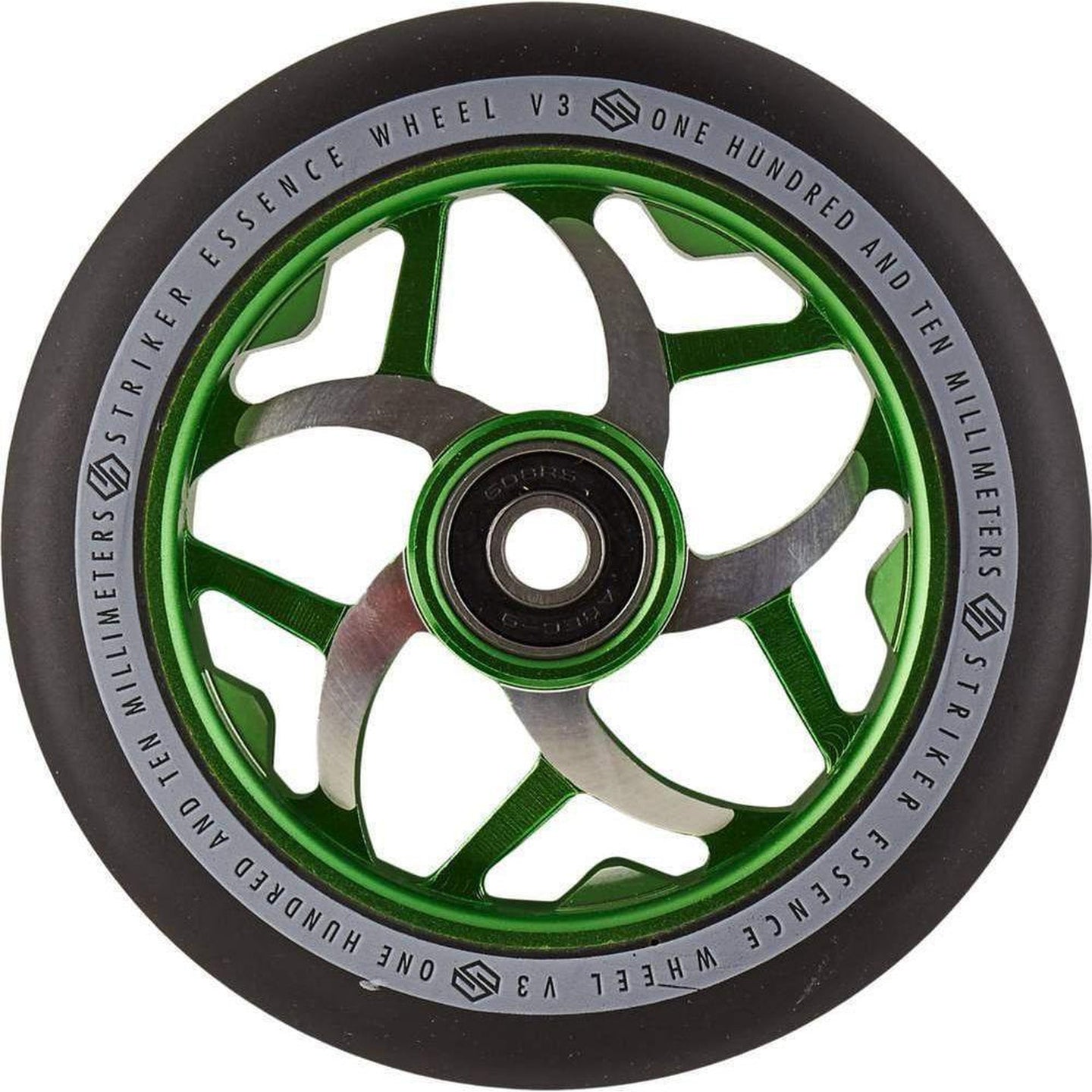 Striker Essence V3 Black PU 110mm Stunt Scooter Rolle - Grün-ScootWorld.de