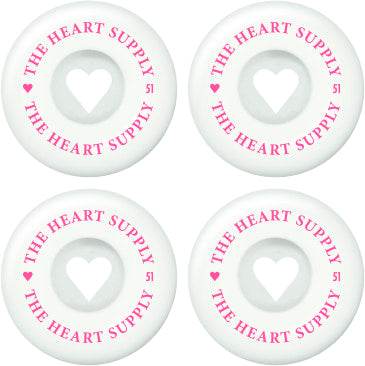 Heart Supply Clean Heart 99A Skateboard Rollen 4-Pak - White/Pink-ScootWorld.de