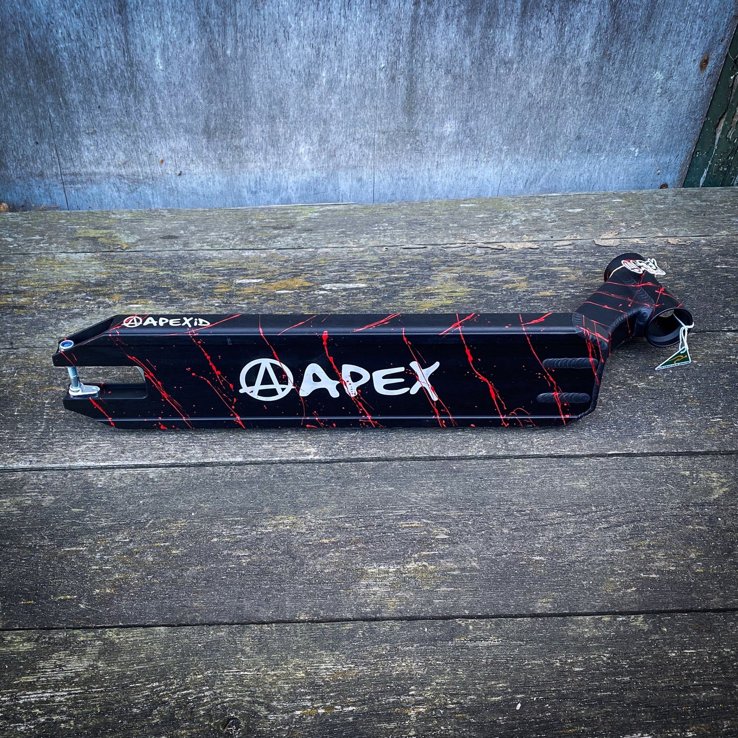 Apex ID Limited 4.5" Stunt Scooter Deck - Black/Red Splash-ScootWorld.de