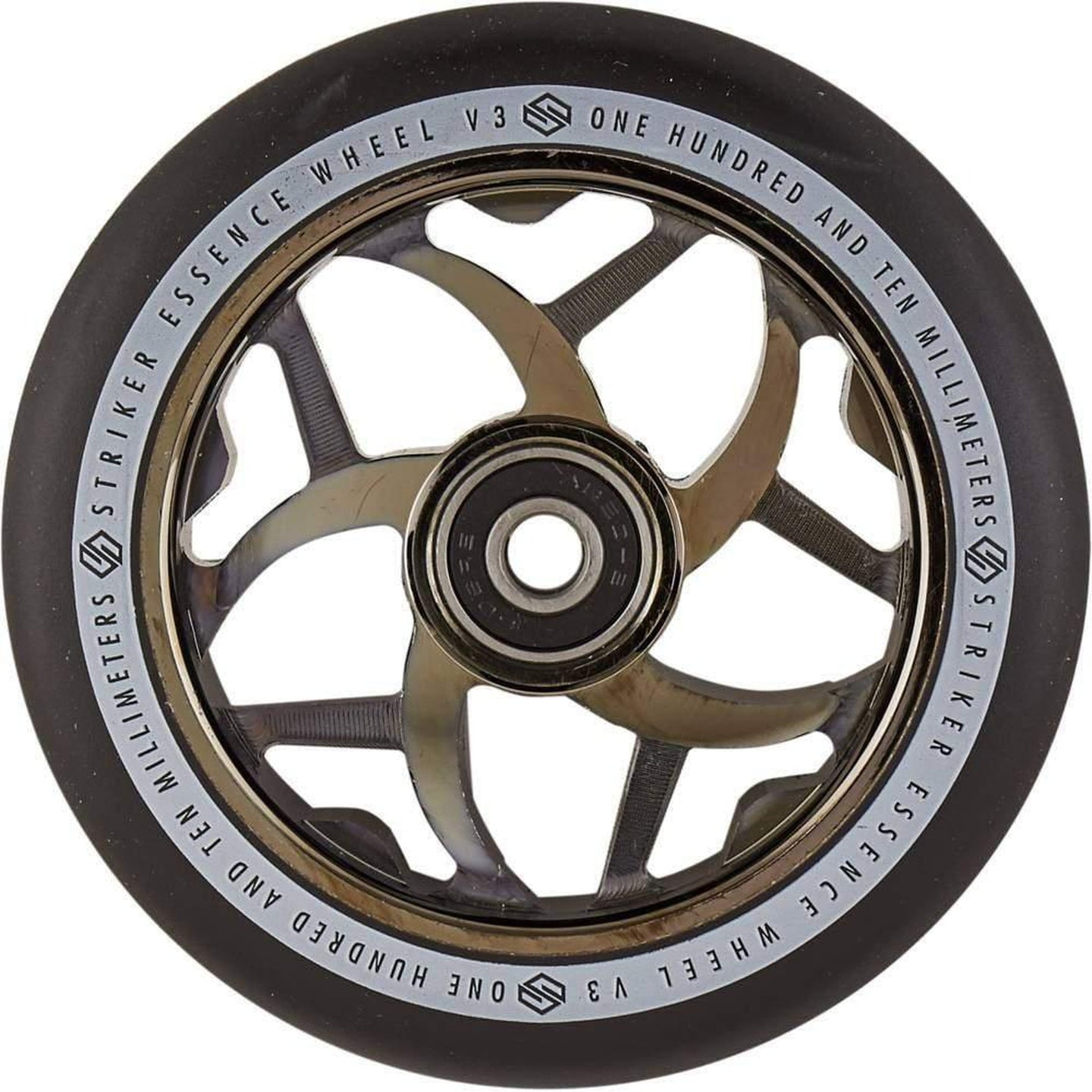 Striker Essence V3 Black PU 110mm Stunt Scooter Rolle - Metallic Schwarz-ScootWorld.de